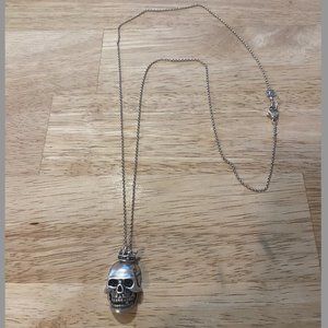 Chan Luu Sterling Silver Skull Charm Necklace